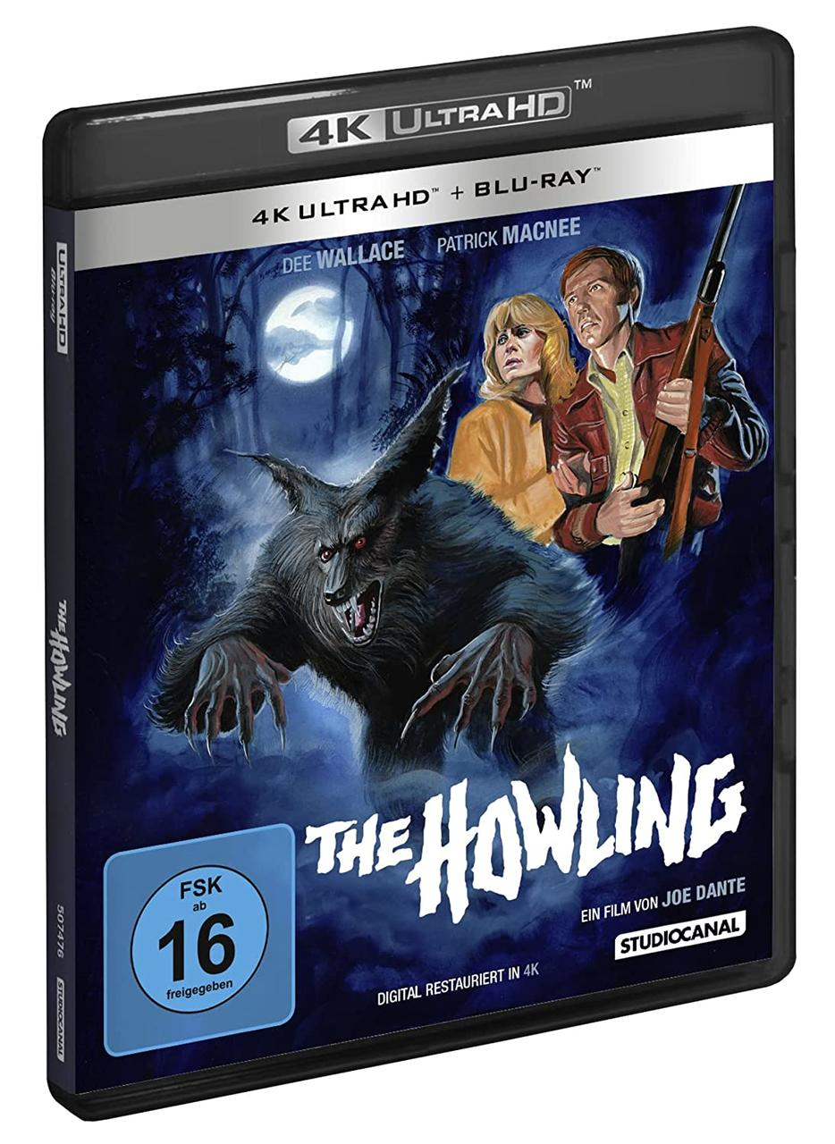 4K Ultra HD Blu-ray-Cover mit Werwolf-Illustration.