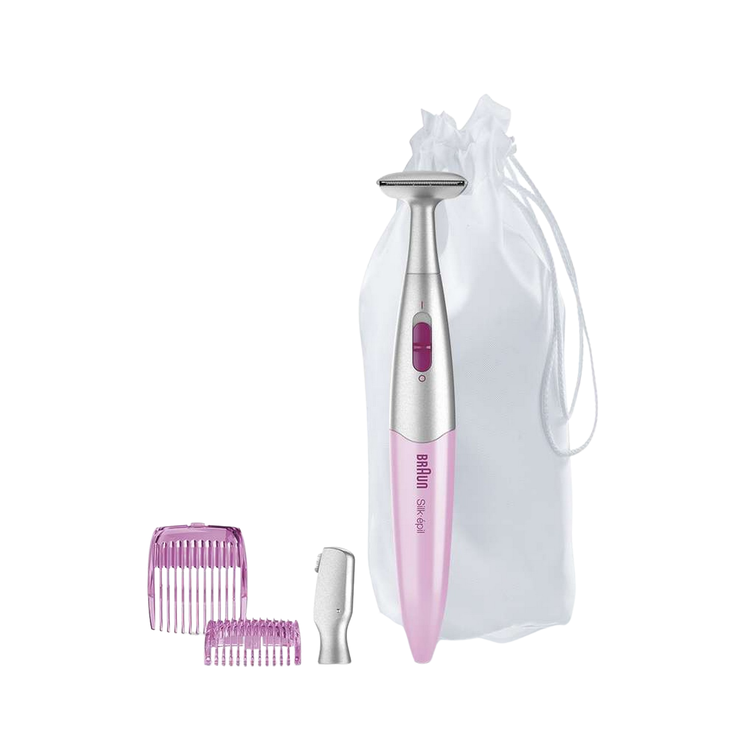 Depiladora - Braun Silk-épil Bikini Styler-FG1100, 3 En 1: Recortadora Y Perfiladora, 2 Niveles, Rosa