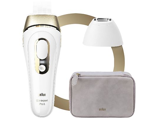 Depiladora IPL - Braun PL5124, Luz pulsada, 400.000 Disparos, Depilación Permanente, Cuerpo y cara, Dorado