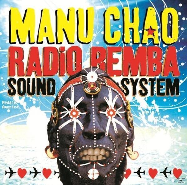 Albumcover für Manu Chao: Radio Bemba Sound System. Zeigt ein Gesicht mit Stammesbemalung.