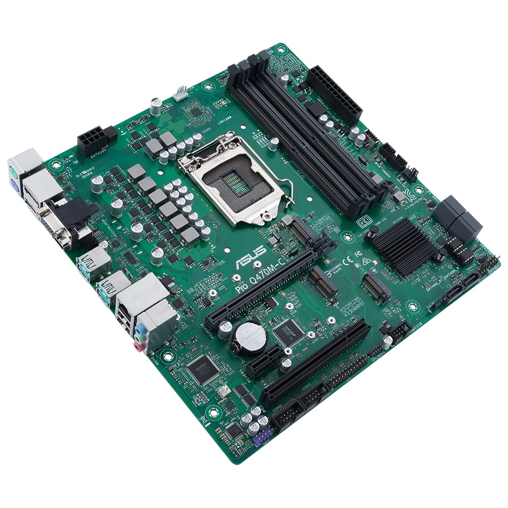 ASUS Pro Q470M-C/CSM Intel Q470 LGA1200 DDR4 2933 DP HDMI VGA Çift M2 USB3.2 PCI TPM mATX Intel Vpro Anakart