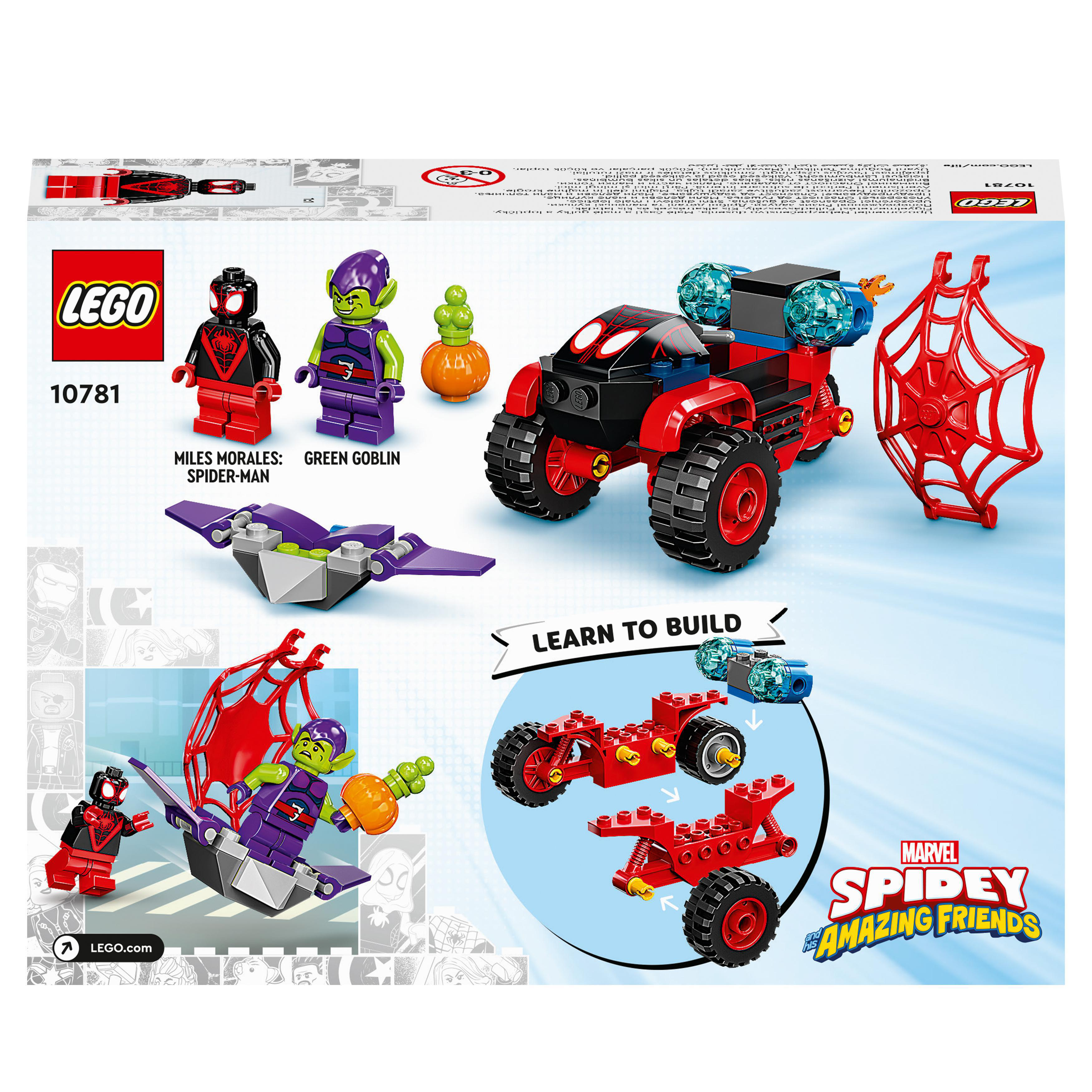 LEGO Marvel 10781 Miles Morales: Spider-Mans Techno-Trike Bausatz, Mehrfarbig