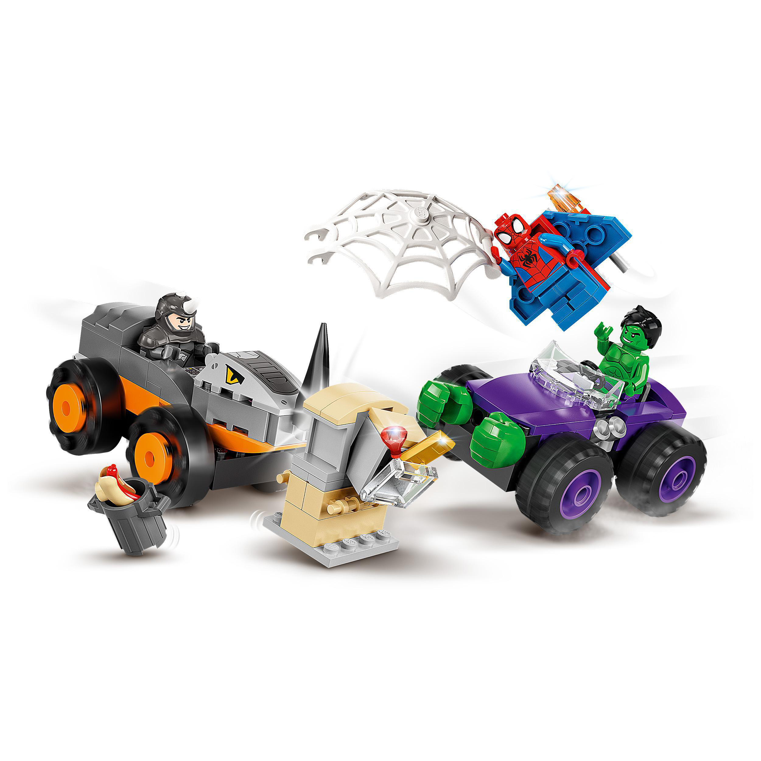 LEGO Marvel 10782 Mehrfarbig und Rhinos Hulks Bausatz, Truck-Duell