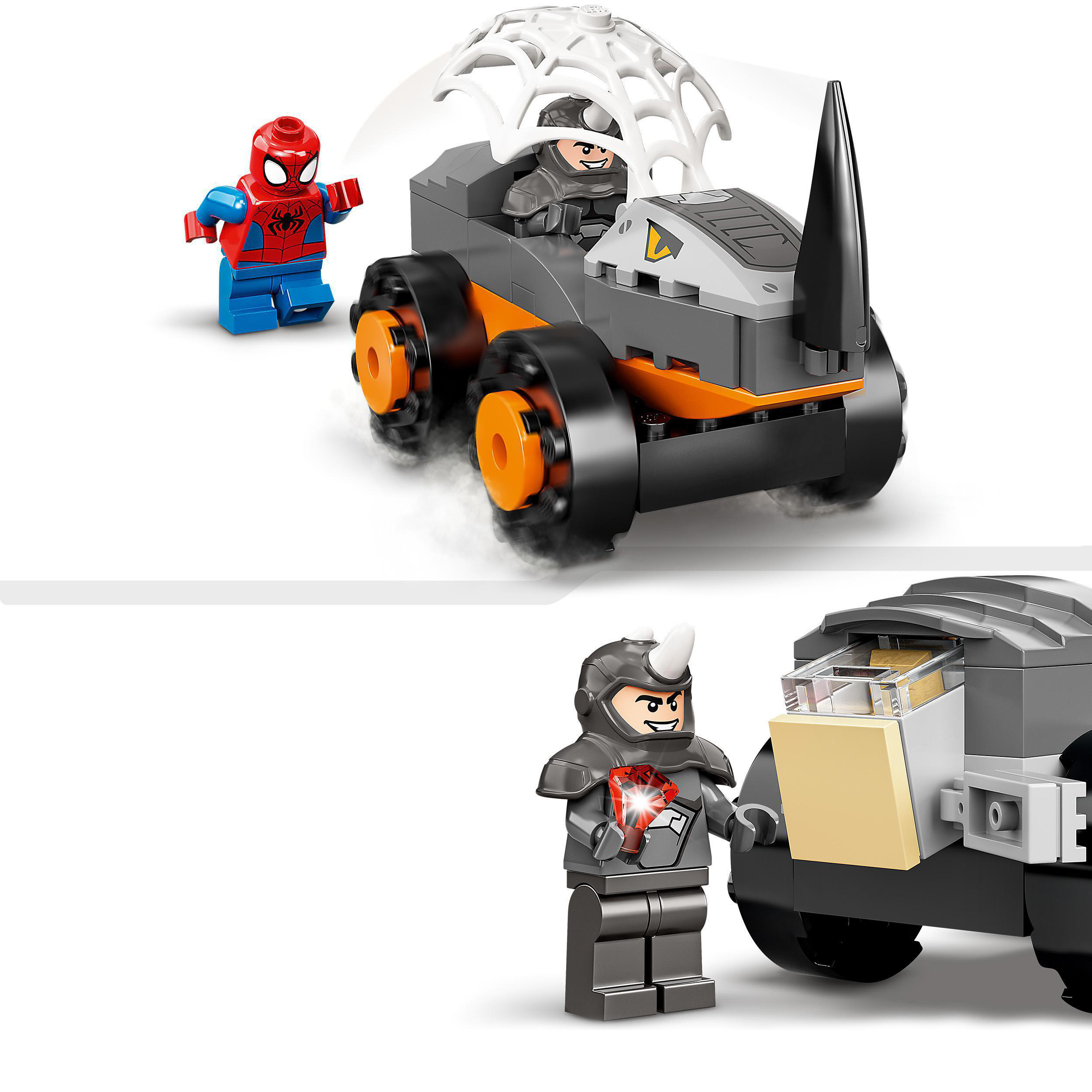Hulks Mehrfarbig Bausatz, 10782 LEGO und Marvel Rhinos Truck-Duell