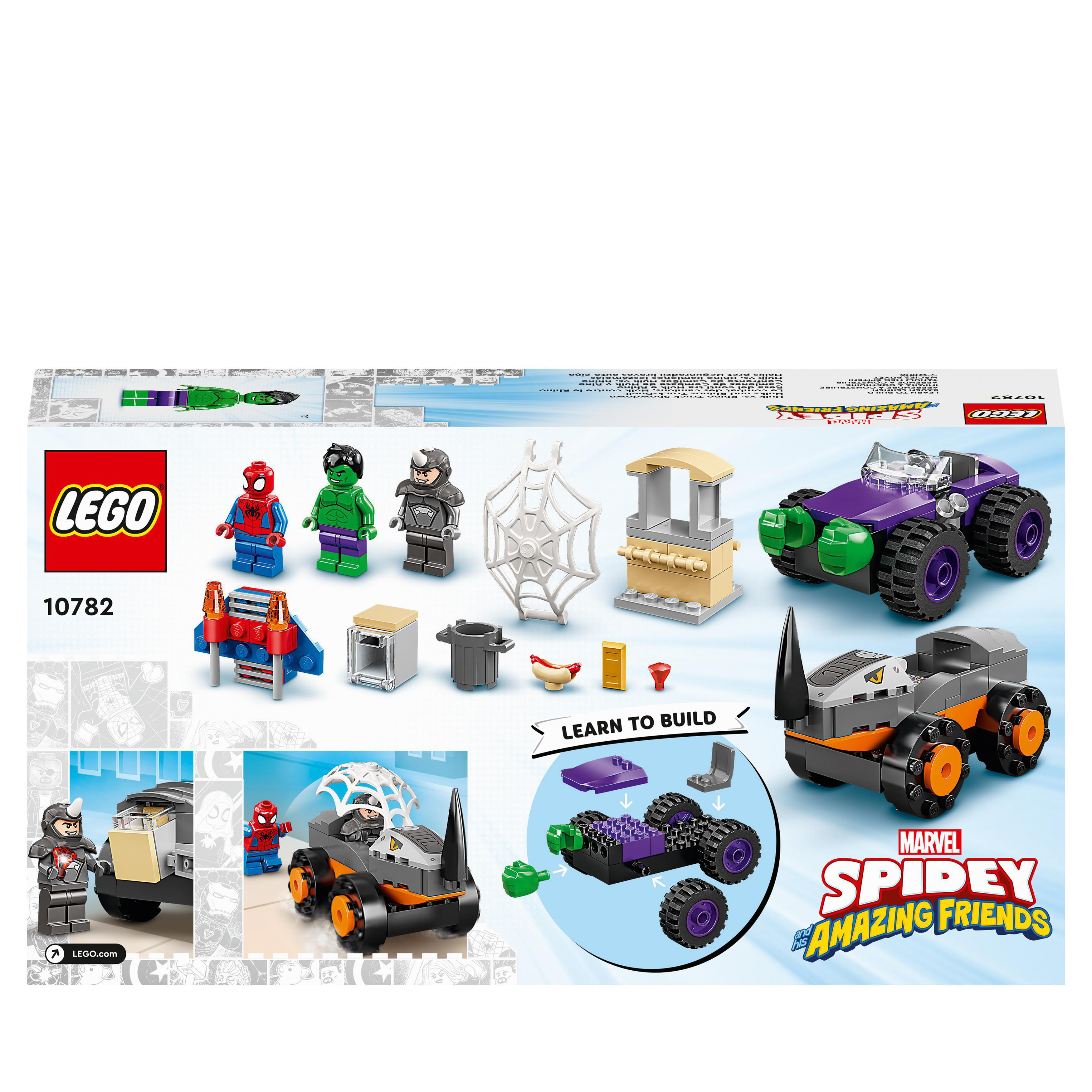 LEGO Marvel 10782 Mehrfarbig und Rhinos Hulks Bausatz, Truck-Duell