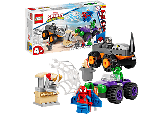 LEGO Marvel 10782 Hulks und Rhinos Truck-Duell Bausatz, Mehrfarbig
