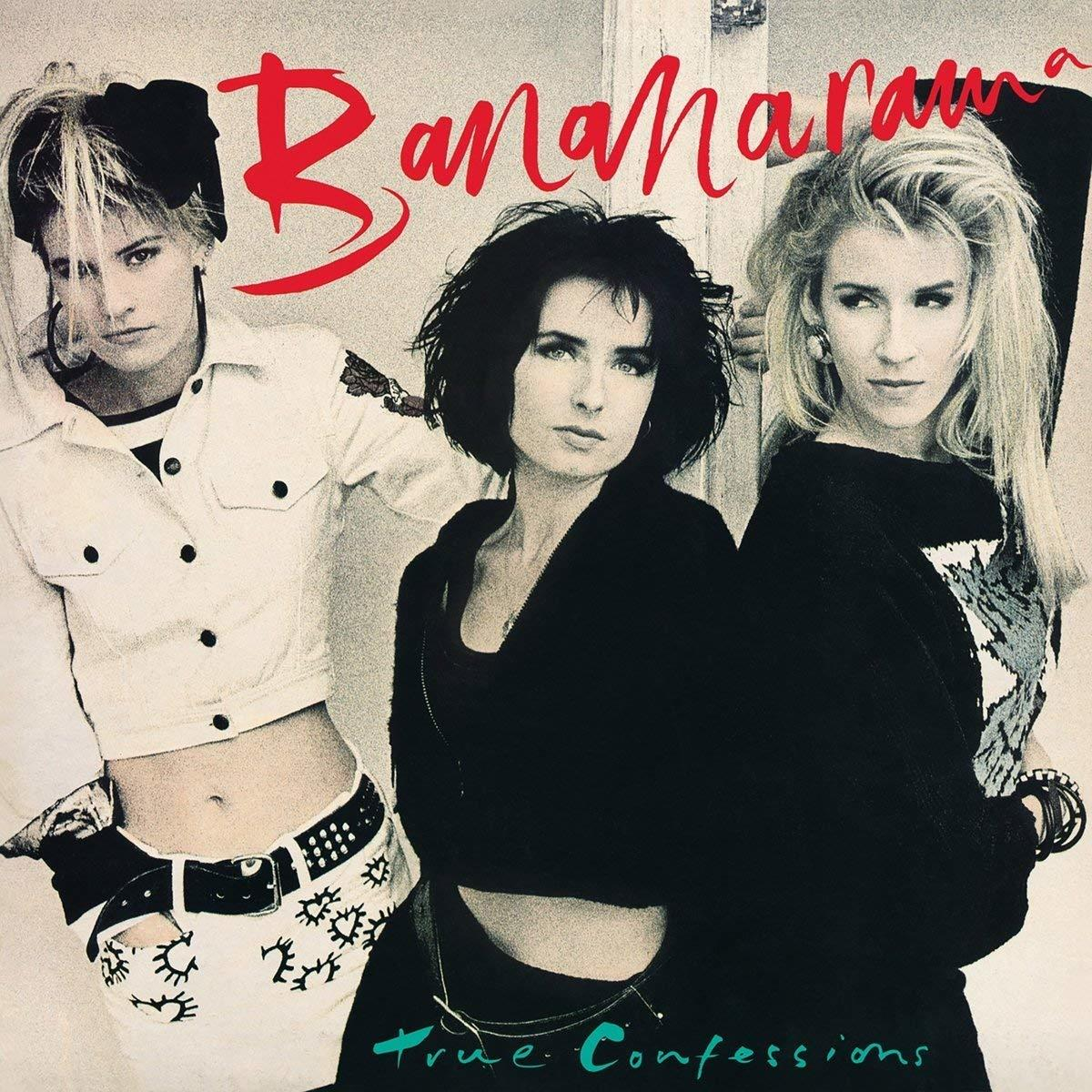Album borító. Három nő fekete-fehér ruhában, piros Bananarama logó.