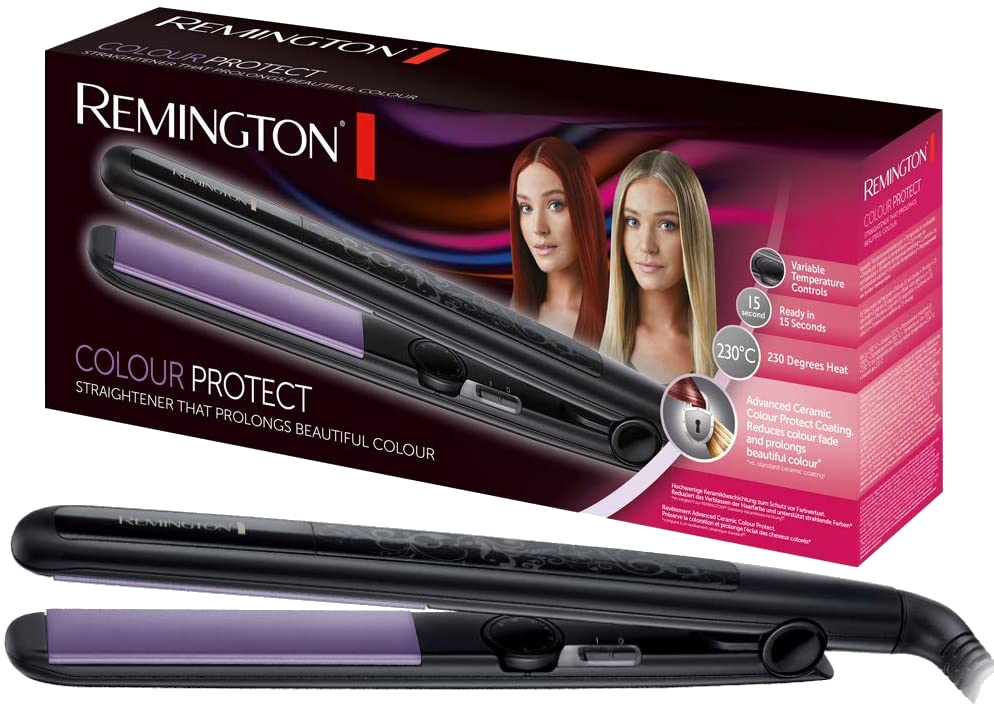 Plancha de pelo - Remington S6300, 15 s, LED, 230 ºC, Placas flotantes, Negro