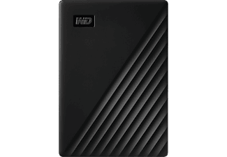 Disco duro externo 5 TB - WD My Passport, Portátil, HDD, USB 3.2, Funciona con Chromebook, Negro