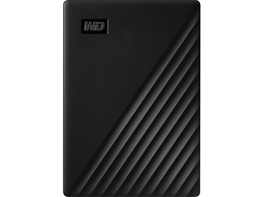 Disco duro externo 5 TB - WD My Passport, Portátil, HDD, USB 3.2, Funciona con Chromebook, Negro