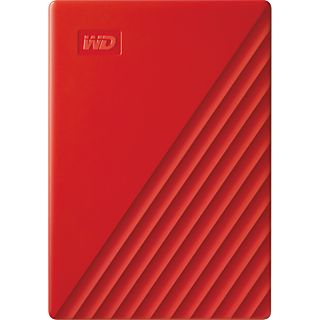 Disco duro externo 4 TB - WD My Passport, Portátil, HDD, USB 3.2, Funciona con Chromebook, Rojo