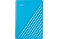 Disco duro externo 4 TB - WD My Passport, Portátil, HDD, USB 3.2, Funciona con Chromebook, Azul