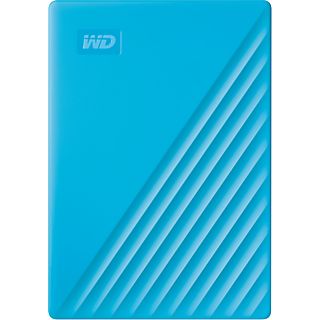 Disco duro externo 4 TB - WD My Passport, Portátil, HDD, USB 3.2, Funciona con Chromebook, Azul