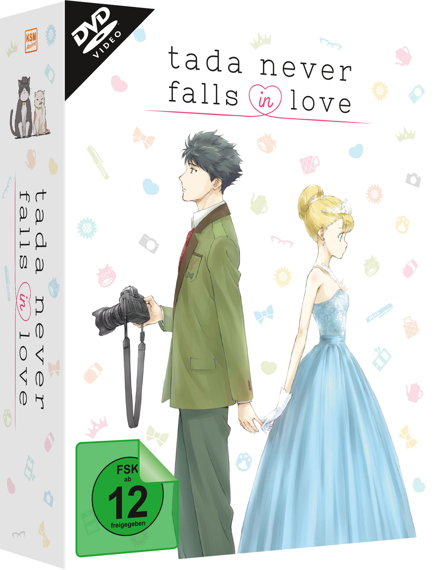 DVD-Box von Tada Never Falls in Love Anime. Zwei Charaktere sind auf dem Cover. Weißer Hintergrund.