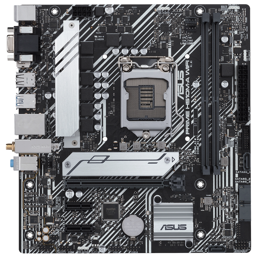 ASUS Prime H510M-A WiFi Intel H510 LGA1200 DDR4 3200 DP HDMI VGA M2 USB3.2 AC WiFi + BT Aura RGB mAT Anakart