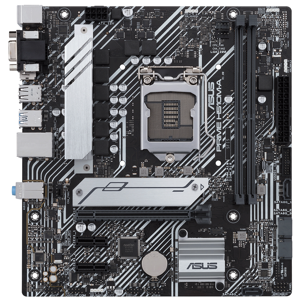 ASUS Prime H510M-A Intel H510 LGA1200 DDR4 3200 DP HDMI VGA M2 USB3.2 AURA RGB mATX ASUS 5X Protecti Anakart