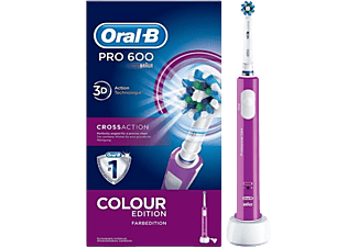 Cepillo eléctrico - Oral-B, PRO 600 CrossAction, Con tecnología Braun, Recargable, Edición Purple, Morado