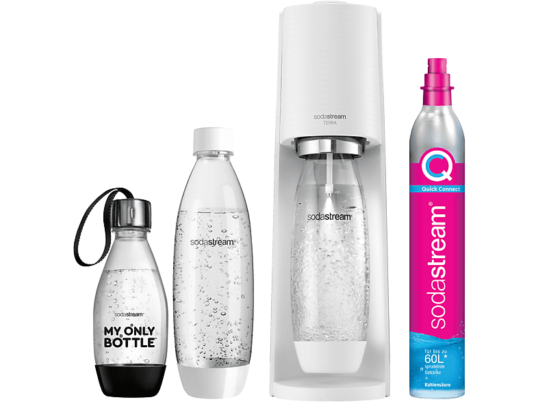 SODASTREAM Terra Vorteilspack Wassersprudler mit 3 Flaschen, CO²