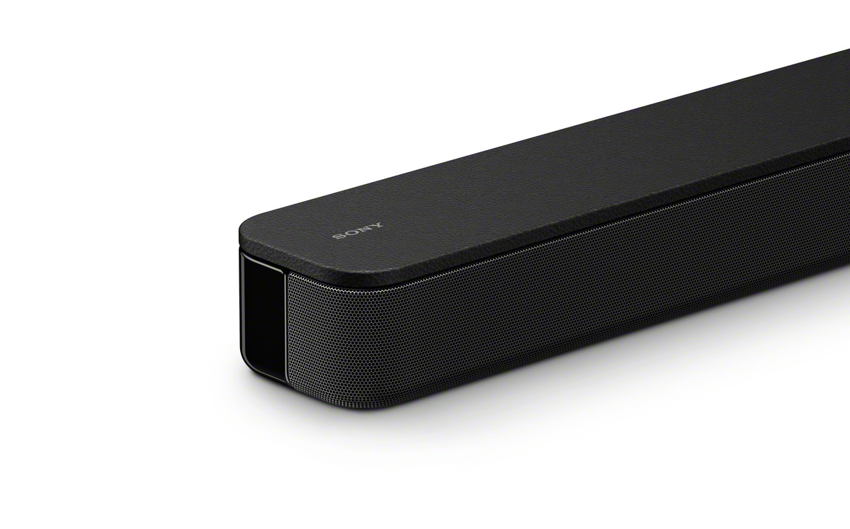 Barra de sonido negra con la palabra SONY en la parte superior.