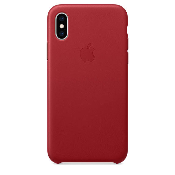 Funda - APPLE Leather Case, MRWP2ZM/A, para el iPhone XS, Piel, Rojo PRODUCT(RED)