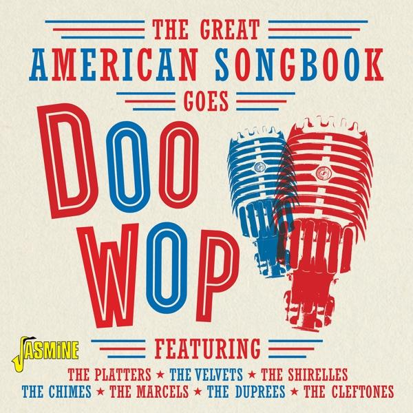 Albumhoes, rode en blauwe microfoons, titel "Doo Wop", met artiesten.