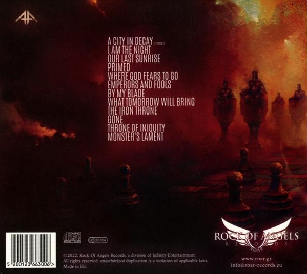 CD-Cover mit einer Liste von Titeln und einem dunklen, künstlerischen Design.