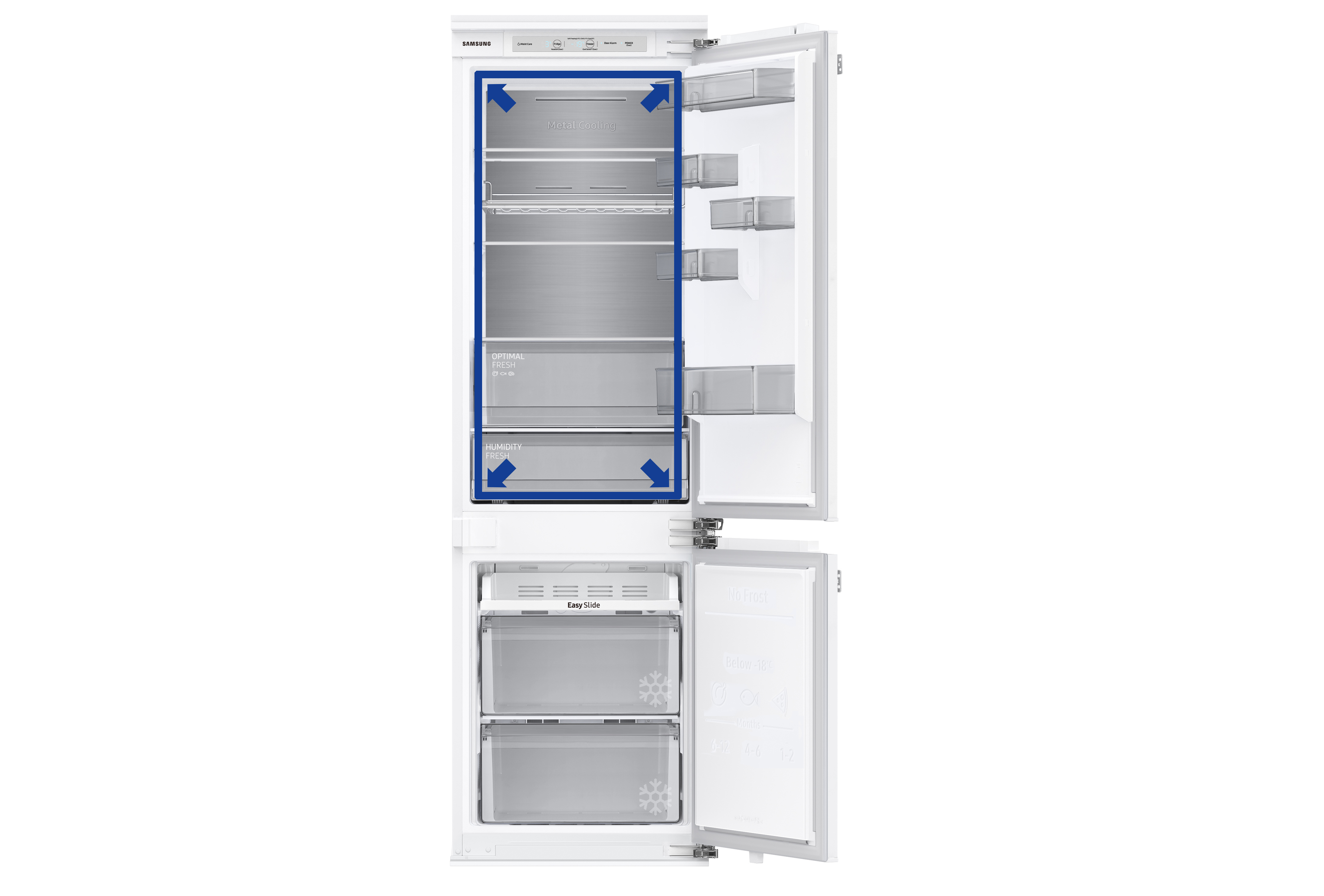 SAMSUNG BRB2G715FWW/EG Kühlgefrierkombination (F, 267 l, 1775 mm hoch, Weiß)