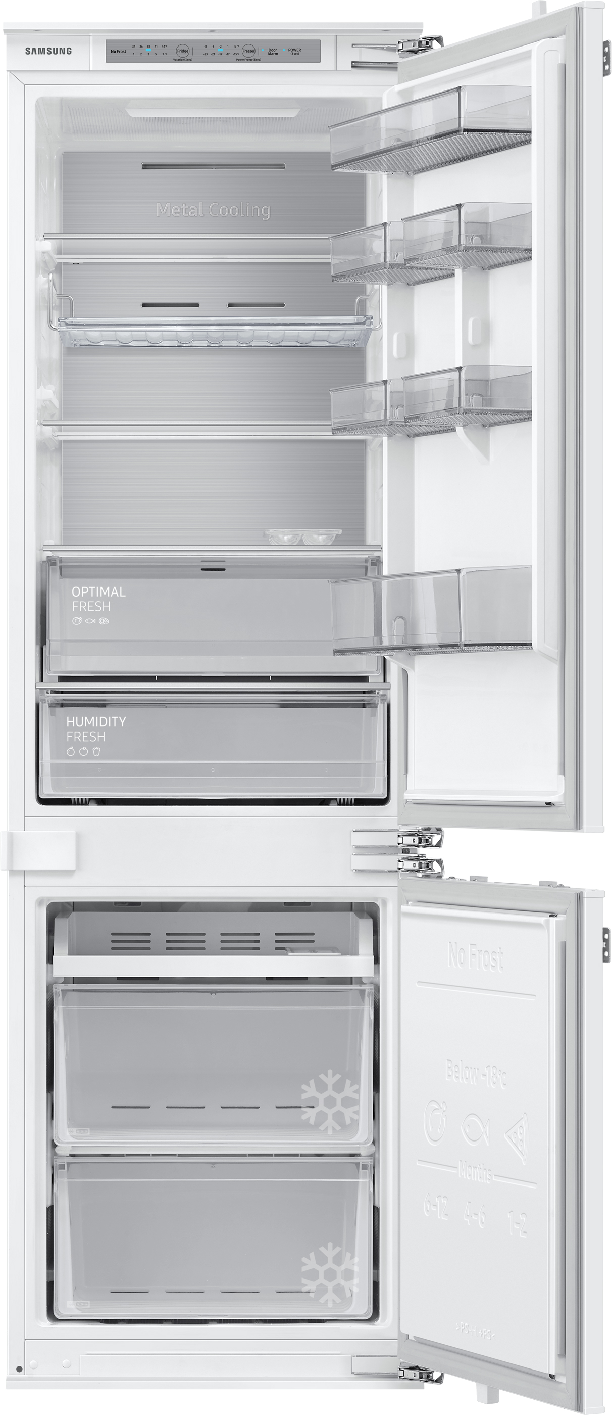 SAMSUNG BRB2G715FWW/EG Kühlgefrierkombination (F, 267 l, 1775 mm hoch, Weiß)