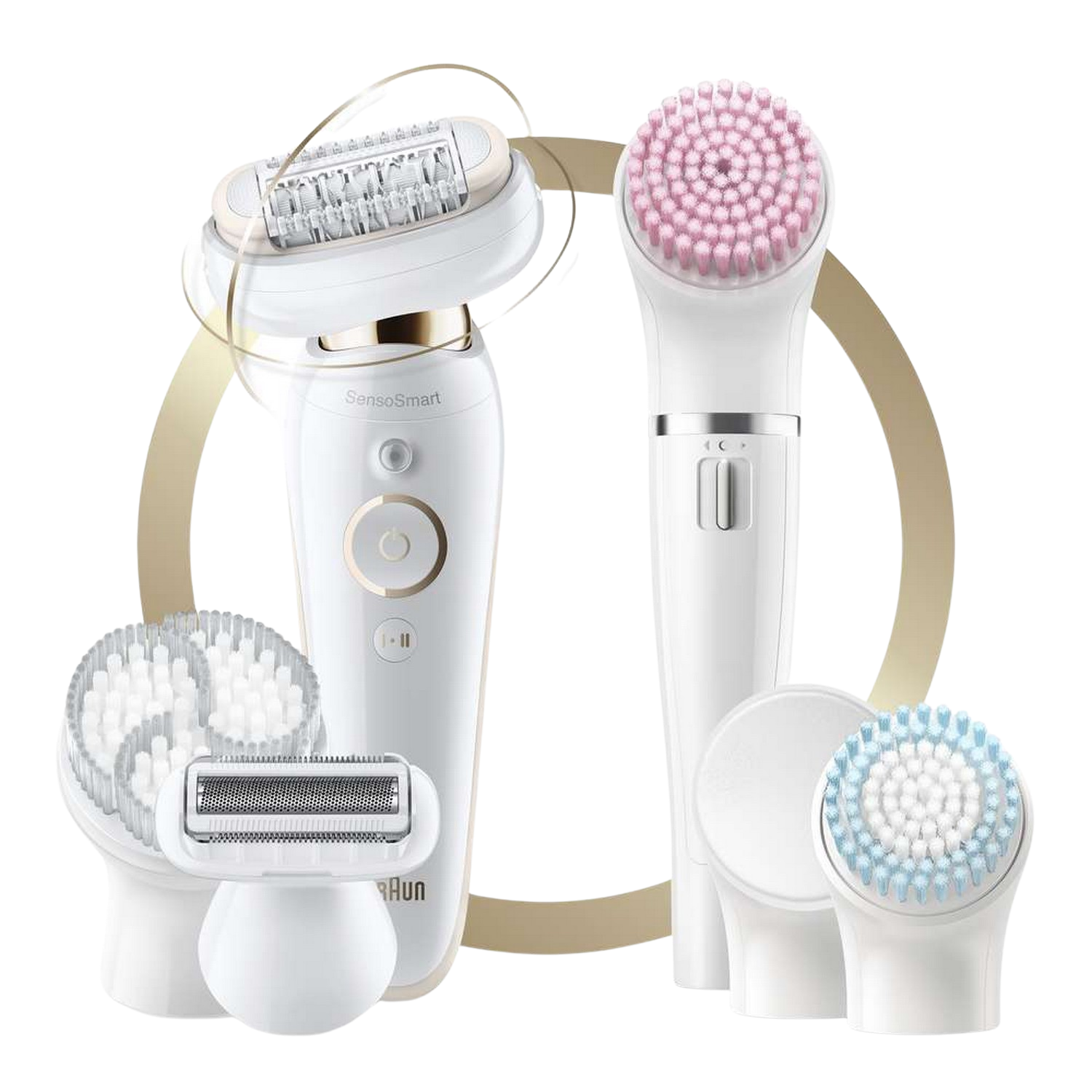Depiladora - Braun Silk-Épil 9 Flex 9-100, Set de Belleza, Cabezal Flexible, Wet & Dry, Blanco