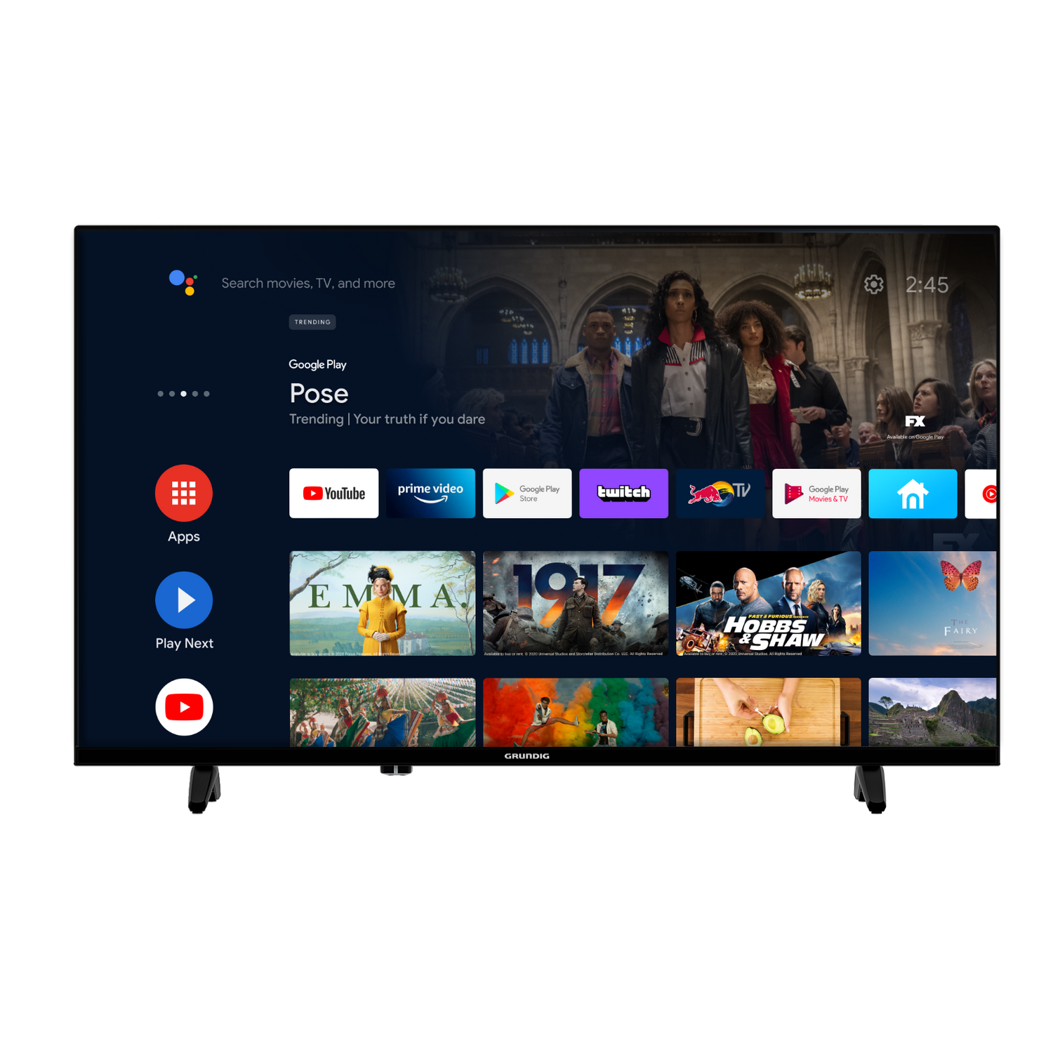 TV LED 32" - Grundig 32 GFH 6900B, HD+, Quad Core, Smart TV, Dolby Digital, Wi-Fi, Negro