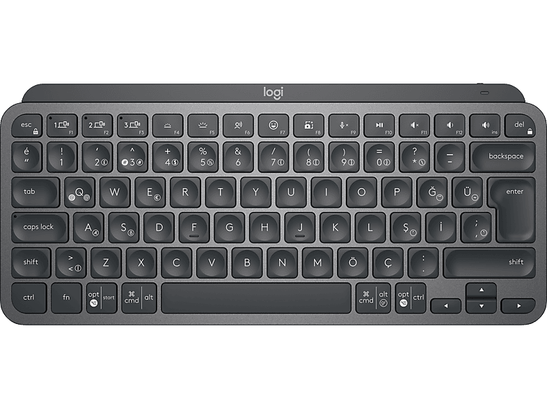 LOGITECH MX Keys Mini Minimalist Kablosuz Bluetooth Aydınlatmalı Türkçe Q Klavye - Siyah