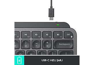 LOGITECH MX Keys Mini Minimalist Kablosuz Bluetooth Aydınlatmalı Türkçe Q Klavye - Siyah_2