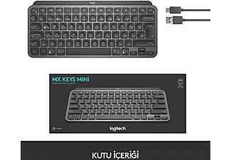 LOGITECH MX Keys Mini Minimalist Kablosuz Bluetooth Aydınlatmalı Türkçe Q Klavye - Siyah_3