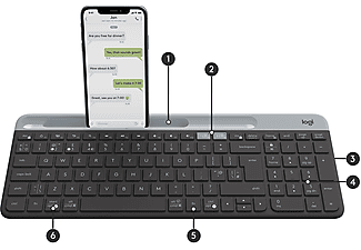 LOGITECH K580 Ultra İnce Çoklu Cihaz Özellikli Bluetooth Türkçe Q Klavye - Siyah_2