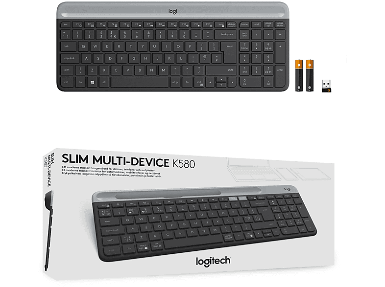 LOGITECH K580 Ultra İnce Çoklu Cihaz Özellikli Bluetooth Türkçe Q Klavye - Siyah_4