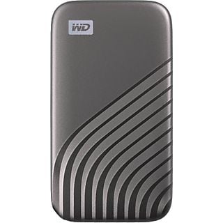 Disco duro SSD externo 1 TB - WD My Passport SSD, Portátil, Lectura 1050 MB/s, USB 3.2, Para Windows y Mac, Gris