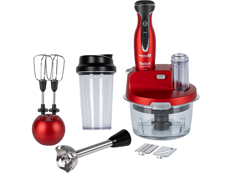 TEFAL Powelix Activflow OntheGo 1500W Cam Hazneli Blender Seti Kırmızı