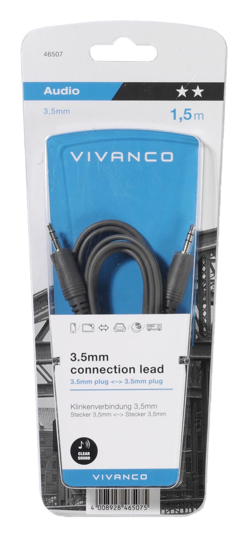 VIVANCO 46507, 1,5 Kabel, Klinken m