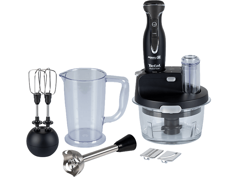 TEFAL Powelix Activflow Expert 1500 W Siyah Cam Hazneli Blender Seti Siyah