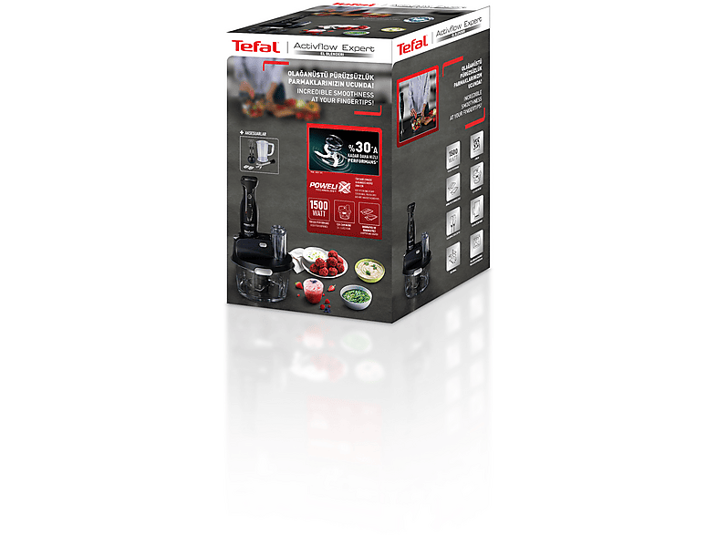TEFAL Powelix Activflow Expert 1500 W Siyah Cam Hazneli Blender