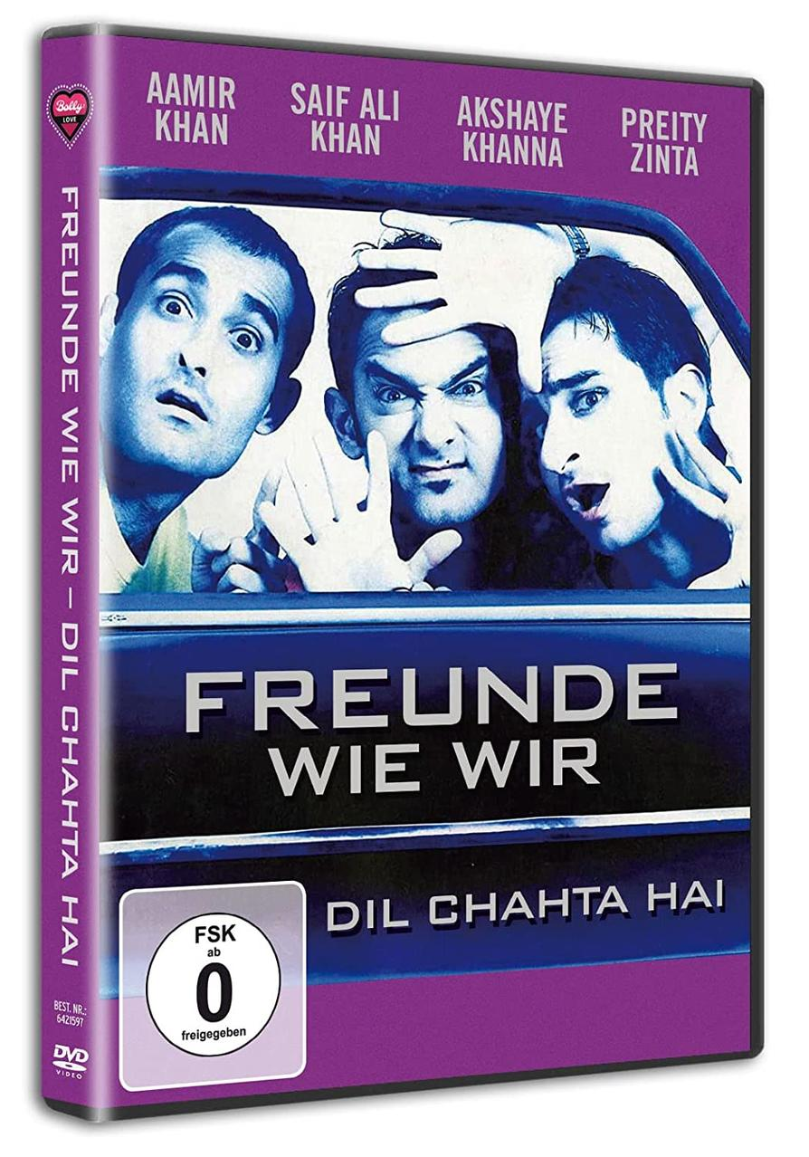 DVD-Cover eines Films mit drei Männern, Titel "Freunde Wie Wir" und Schauspielernamen.