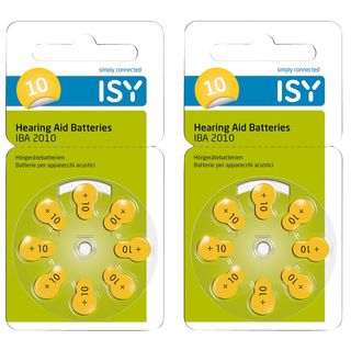 ISY IBA-2010  Typ 10  Hörgerätebatterien, Zink-Luft Knopfzellen, 1.45 Volt 16 Stück