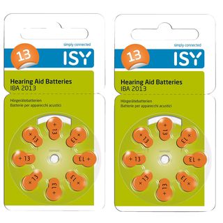 ISY IBA-2013 Typ 13  Hörgerätebatterien, Zink-Luft Knopfzellen, 1.45 Volt 16 Stück