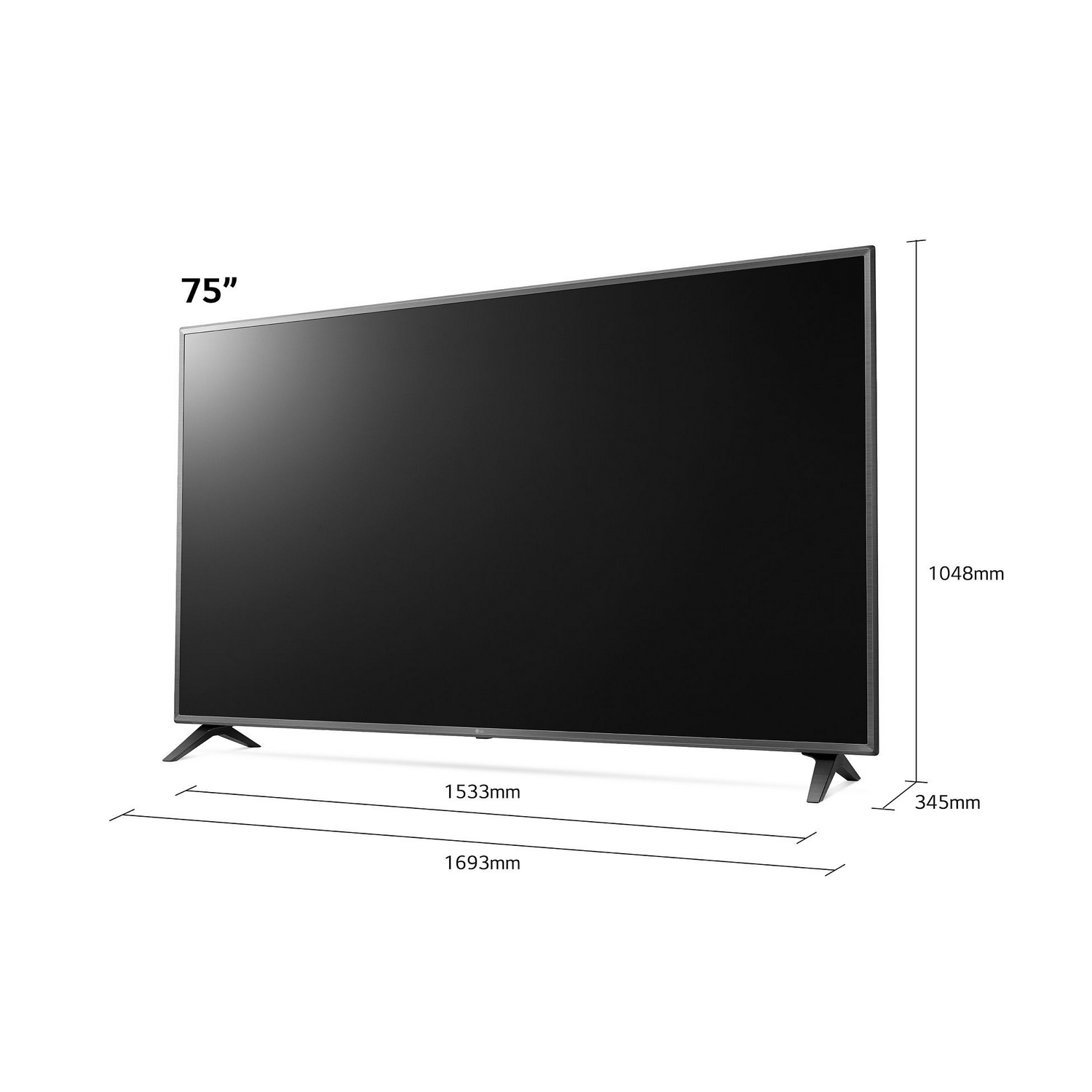 TV LED 75" - LG 75UP75006LC.AEU, UHD 4K, Quad Core 4K, webOS 6.0 Premium, Smart TV, AI ThinQ, Negro Cerámico