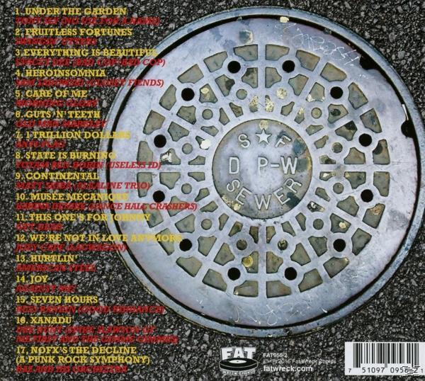Ein CD-Cover mit einem Kanaldeckel in der Mitte. Der CD-Titel und die Titelliste sind sichtbar.