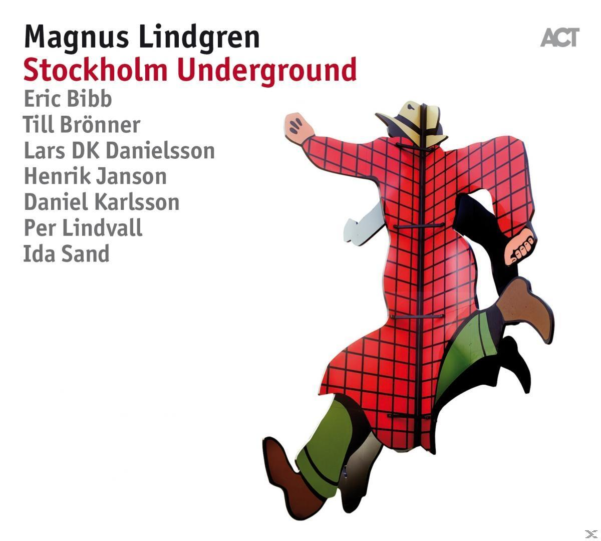 Albumcover, Cartoonfigur mit rotem Mantel rennt, Namen der Musiker.