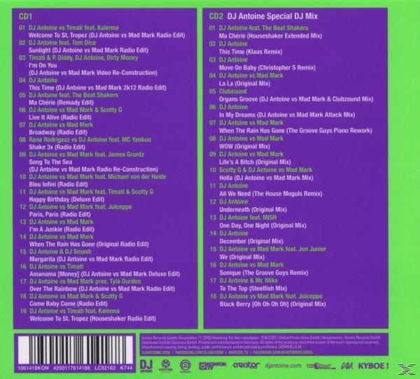 Zwei CD-Cover. Eines mit Titellisten-Details, das andere mit DJ-Logo und Titelliste für CD2.