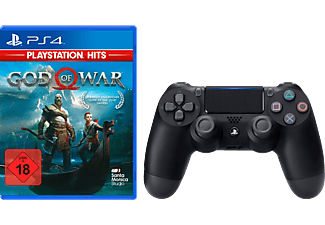 SONY PS4 DualShock 4 Wireless Controller V2 Schwarz + PlayStation Hits: God of War