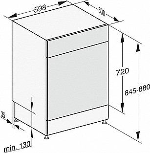 MIELE G 7200 SC Geschirrspüler breit, 43 598 (A), mm dB (freistehend, A)
