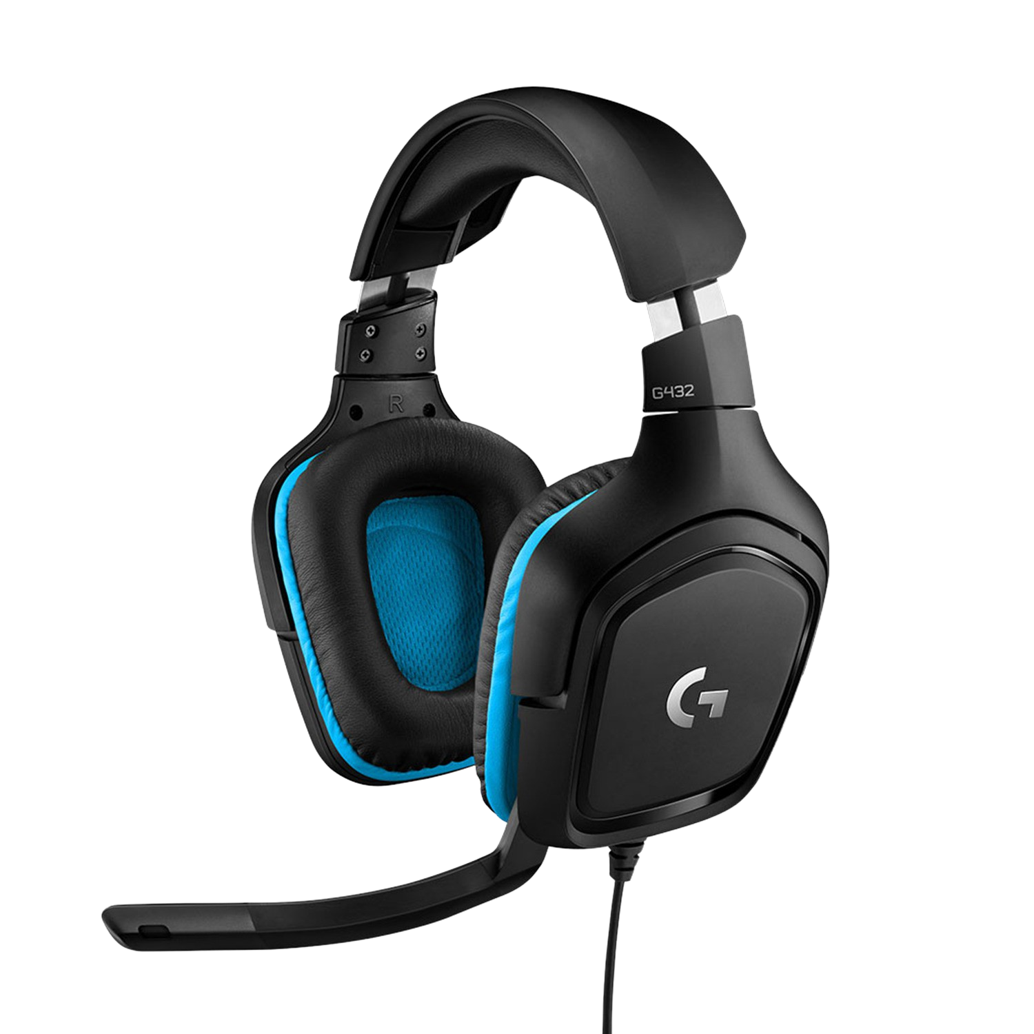 Auriculares gaming - Logitech G432, De diadema, Cable, DTS Headphone:X 2.0, Transductores 50 mm, PC/Xbox One/PS4/Nintendo Switch, Negro y Azul